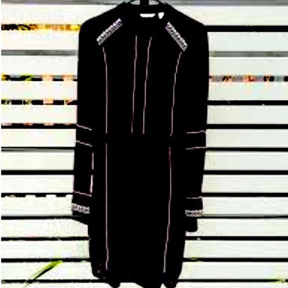 COUNTRY ROAD Embroidered Black Long Sleeve Shirt Dress - Picture 11 of 16